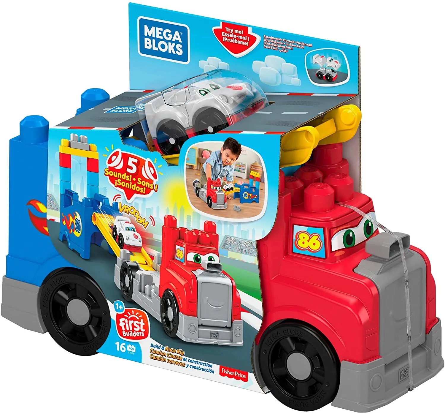 Mega Bloks Build & Race Rig – камион с платформа