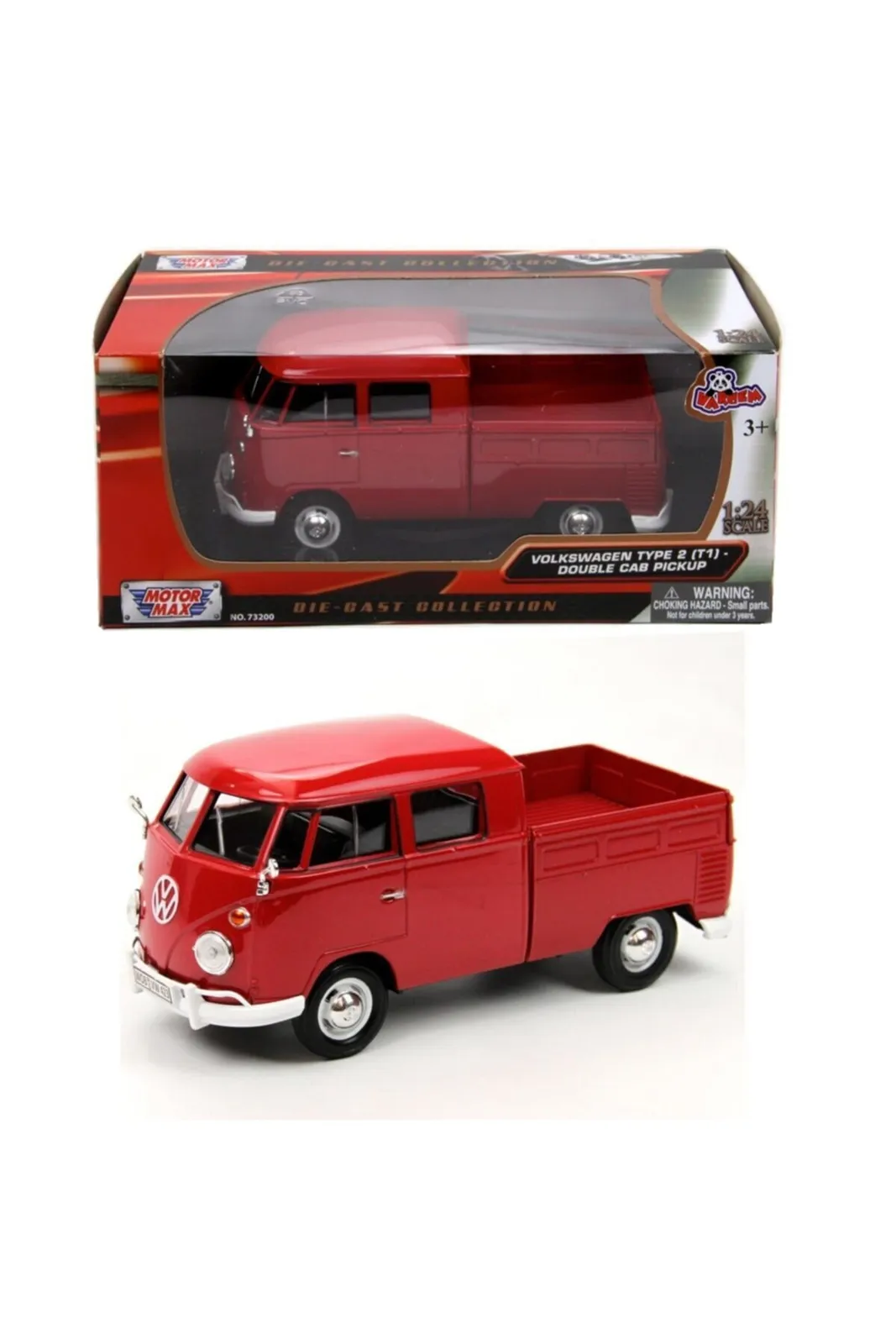 Метален пикап Volkswagen Type 2 (T1) Double Cab - 1:24